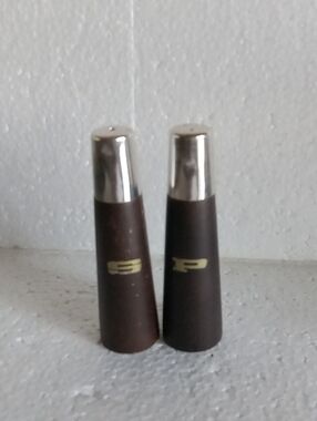 Vintage 1960s Mid-century Modern Wood Salt And Pepper Shaker Set